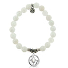 White Moonstone Gemstone Bracelet with Moonlight Sterling Silver Charm