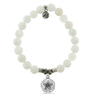 White Moonstone Gemstone Bracelet with Sand Dollar Sterling Silver Charm