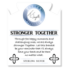 White Moonstone Gemstone Bracelet with Stronger Together Sterling Silver Charm