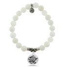 White Moonstone Gemstone Bracelet with Turtle Sterling Silver Charm