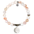 White Natural Agate Gemstone Bracelet with 11:11 Sterling Silver Charm