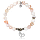 White Natural Agate Gemstone Bracelet with Baby Feet Sterling Silver Charm