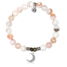 White Natural Agate Gemstone Bracelet with Friendship Stars Sterling Silver Charm