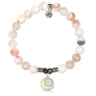 White Natural Agate Gemstone Bracelet with Radiant Soul Sterling Silver Charm