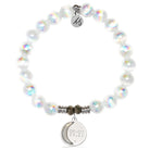 White Selenite Gemstone Bracelet with 11:11 Sterling Silver Charm