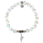 White Selenite Gemstone Bracelet with Angel Blessings Sterling Silver Charm