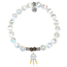 White Selenite Gemstone Bracelet with Dream Catcher Sterling Silver Charm