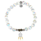 White Selenite Gemstone Bracelet with Dreamcatcher Sterling Silver Charm