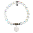 White Selenite Gemstone Bracelet with Endless Love Godmother Sterling Silver Charm