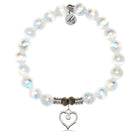 White Selenite Gemstone Bracelet with Love Within Sterling Silver Charm