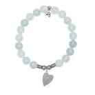 You are Loved Charm with Blue Aquamarine Jade Gemstone Bracelet