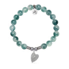 You are Loved Charm with Teal White Jade Gemstone Bracelet