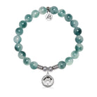 You Get To Charm with Teal White Jade Gemstone Bracelet