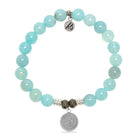 Zodiac Collection: Aqua Fire Agate Gemstone Bracelet with Sagittarius Sterling Silver Charm