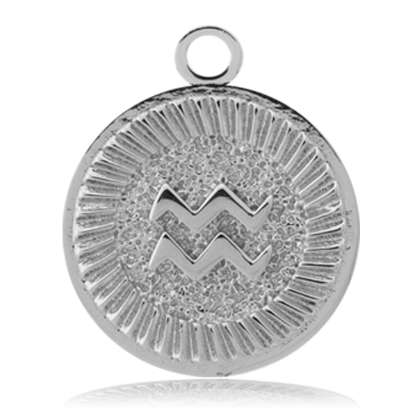 Zodiac Collection: Australian Agate Gemstone Bracelet with Aquarius Sterling Silver Charm