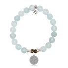Zodiac Collection: Blue Aquamarine Gemstone Bracelet with Leo Sterling Silver Charm