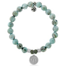 Zodiac Collection: Larimar Gemstone Bracelet with Aries Sterling Silver Charm