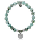 Zodiac Collection: Larimar Gemstone Bracelet with Taurus Sterling Silver Charm