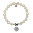 Zodiac Collection: Moonstone Gemstone Bracelet with Libra Sterling Silver Charm