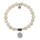 Zodiac Collection: Moonstone Gemstone Bracelet with Virgo Sterling Silver Charm