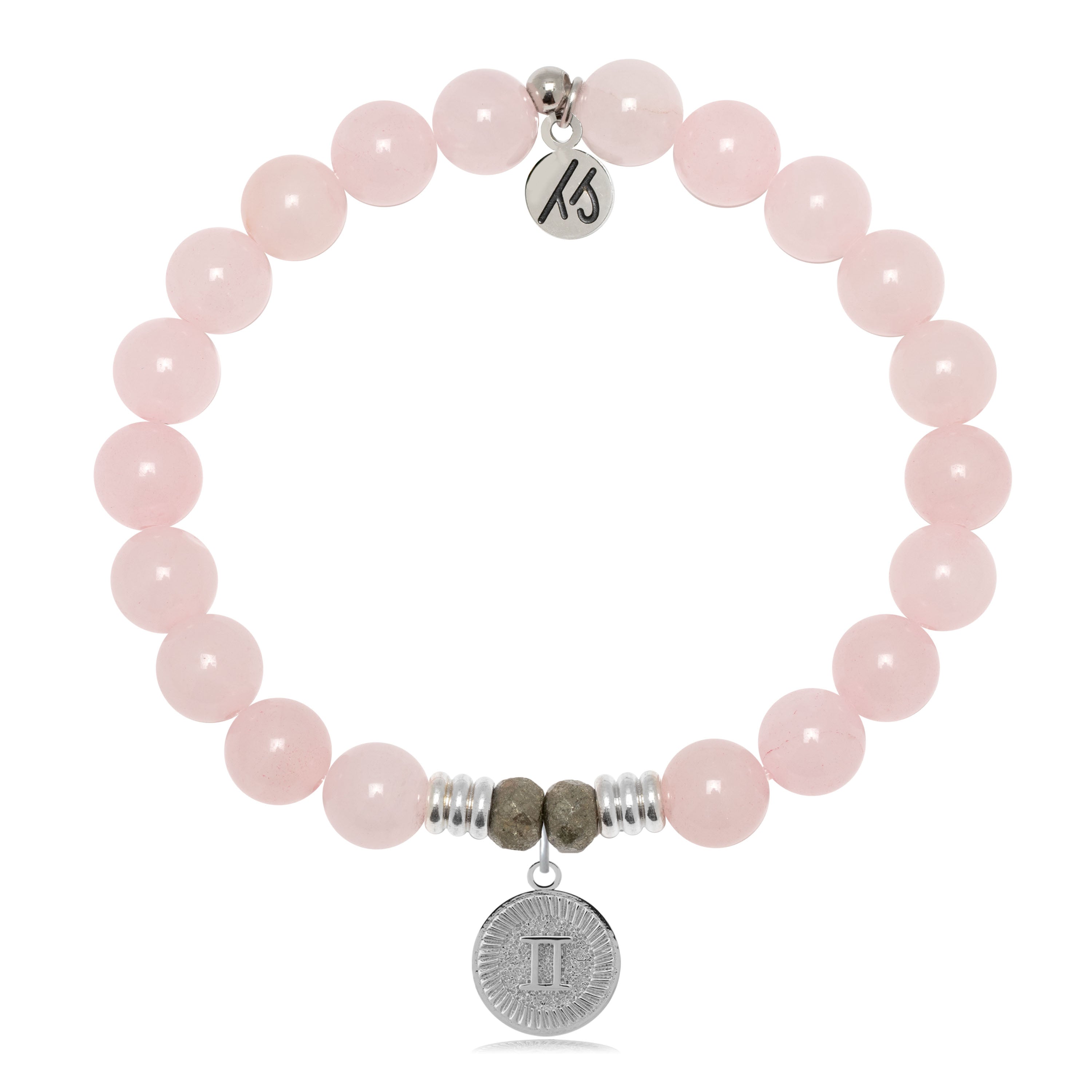 Zodiac Collection: Rose Quartz Gemstone Bracelet with Gemini