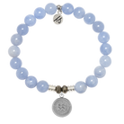 Zodiac Collection: Sky Blue Jade Gemstone Bracelet with Aquarius Sterling Silver Charm