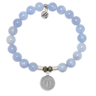 Zodiac Collection: Sky Blue Jade Gemstone Bracelet with Aries Sterling Silver Charm