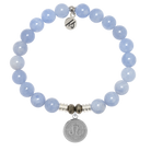 Zodiac Collection: Sky Blue Jade Gemstone Bracelet with Leo Sterling Silver Charm