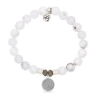 Zodiac Collection: White Chalcedony Gemstone Bracelet with Sagittarius Sterling Silver Charm