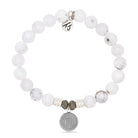 Zodiac Collection: White Chalcedony Gemstone Bracelet with Scorpio Sterling Silver Charm