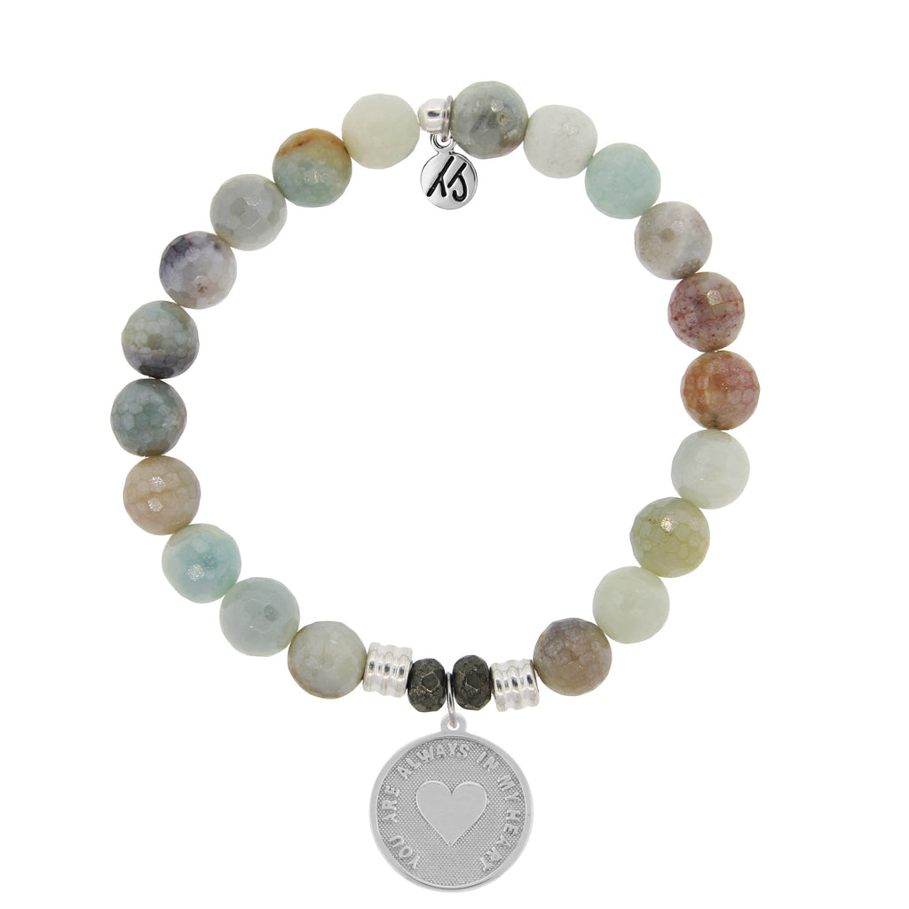 Amazonite Stone Bracelet with Always in my Heart Sterling Silver Charm