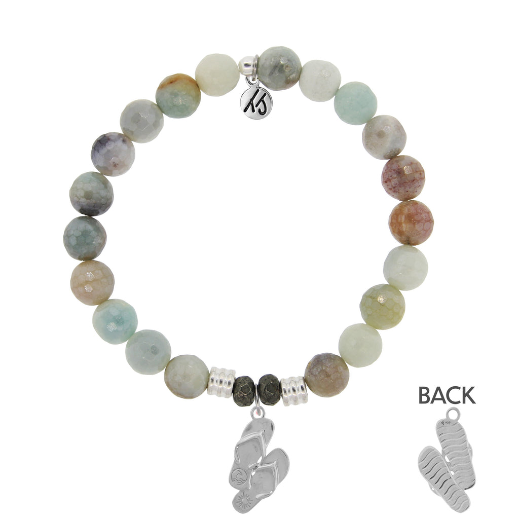 Amazonite Stone Bracelet with Flip Flop Sterling Silver Charm