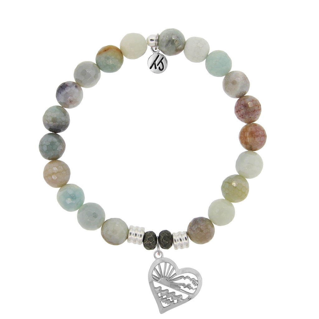 Amazonite Stone Bracelet with Seas the day Sterling Silver Charm