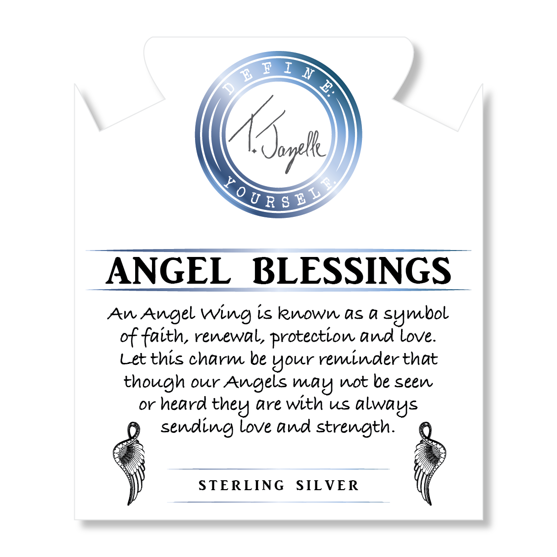 Amethyst Stone Bracelet with Angel Blessings Sterling Silver Charm