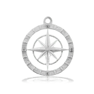 Amethyst Stone Bracelet with Compass Rose Sterling Silver Charm