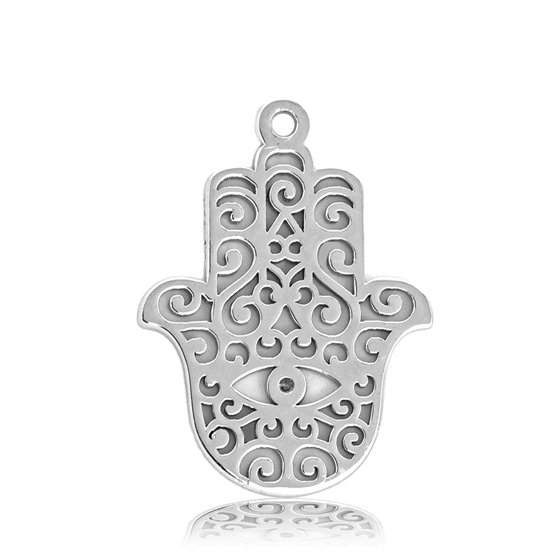 Amethyst Stone Bracelet with Hamsa Sterling Silver Charm
