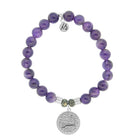 Amethyst Gemstone Bracelet with Cape Cod Coin Sterling Silver Charm Tiffany Jazelle