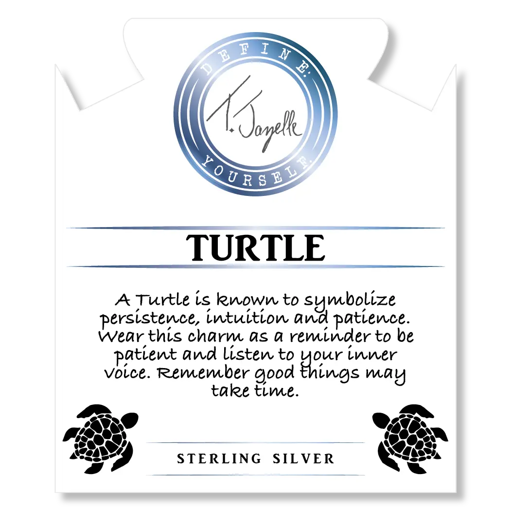 Amethyst Stone Bracelet with Turtle Sterling Silver Charm