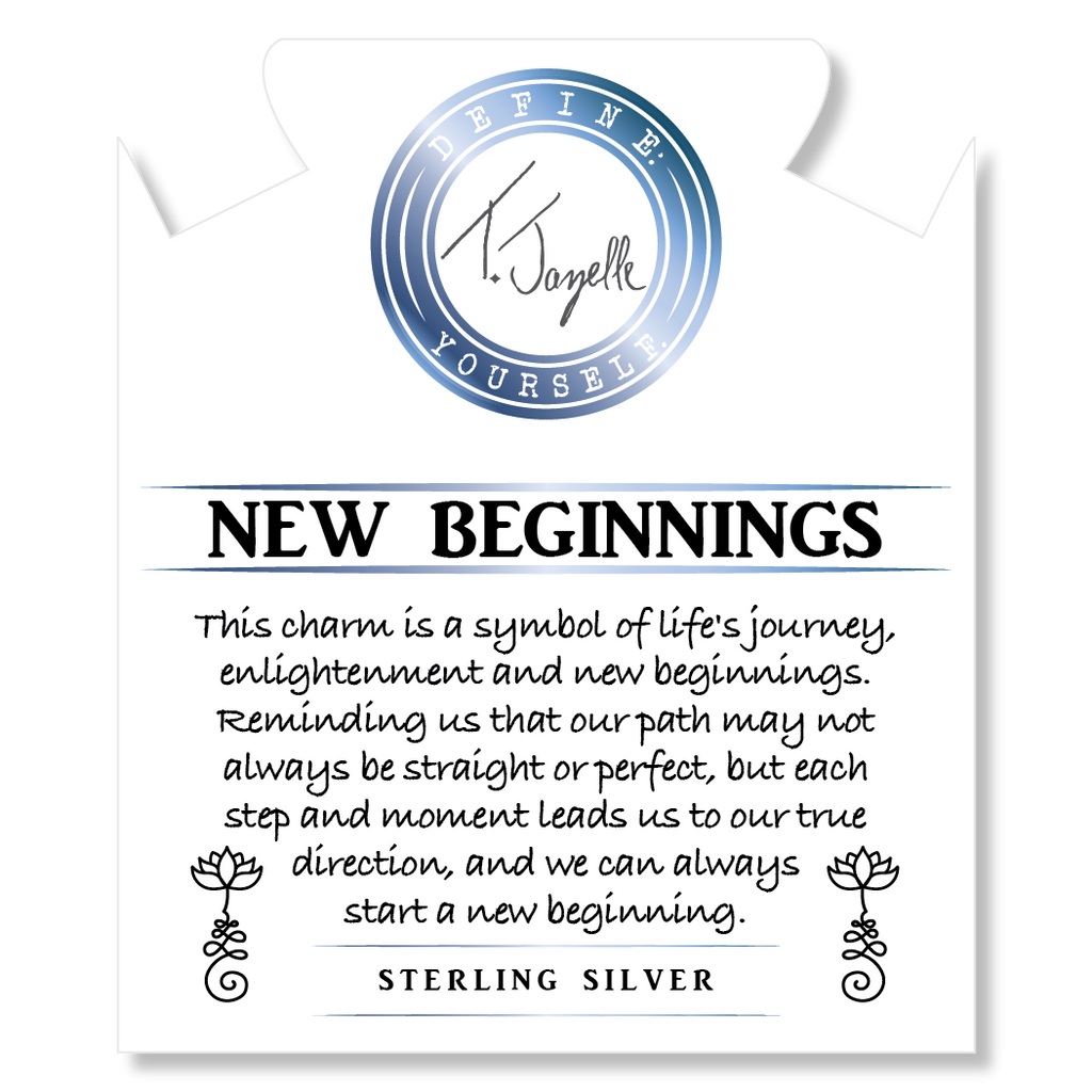 Aqua Amazonite Stone Bracelet with New Beginnings Sterling Silver Charm