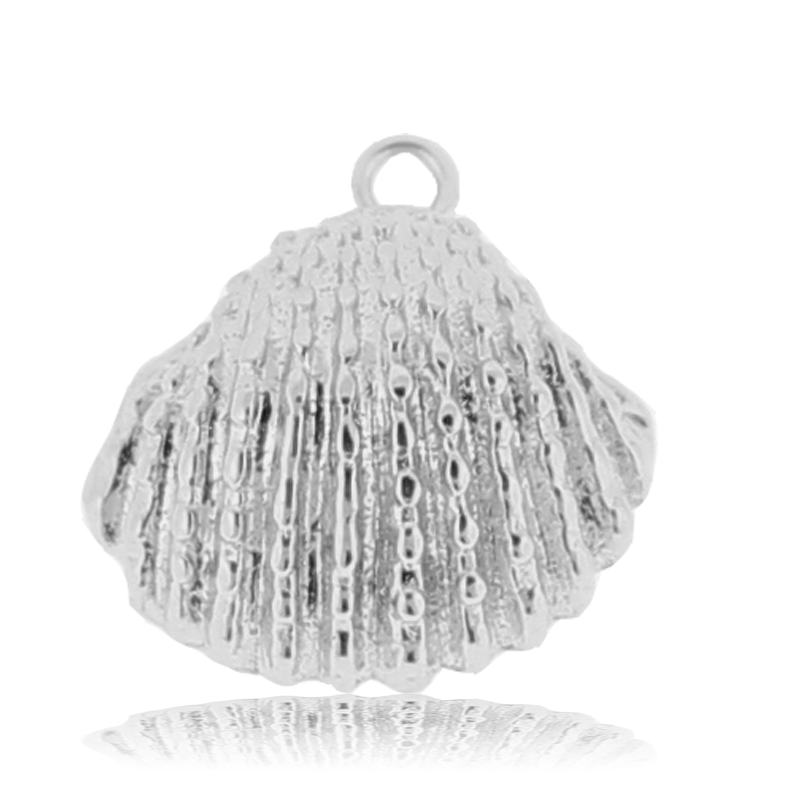 Aqua Amazonite Stone Bracelet with Seashell Sterling Silver Charm