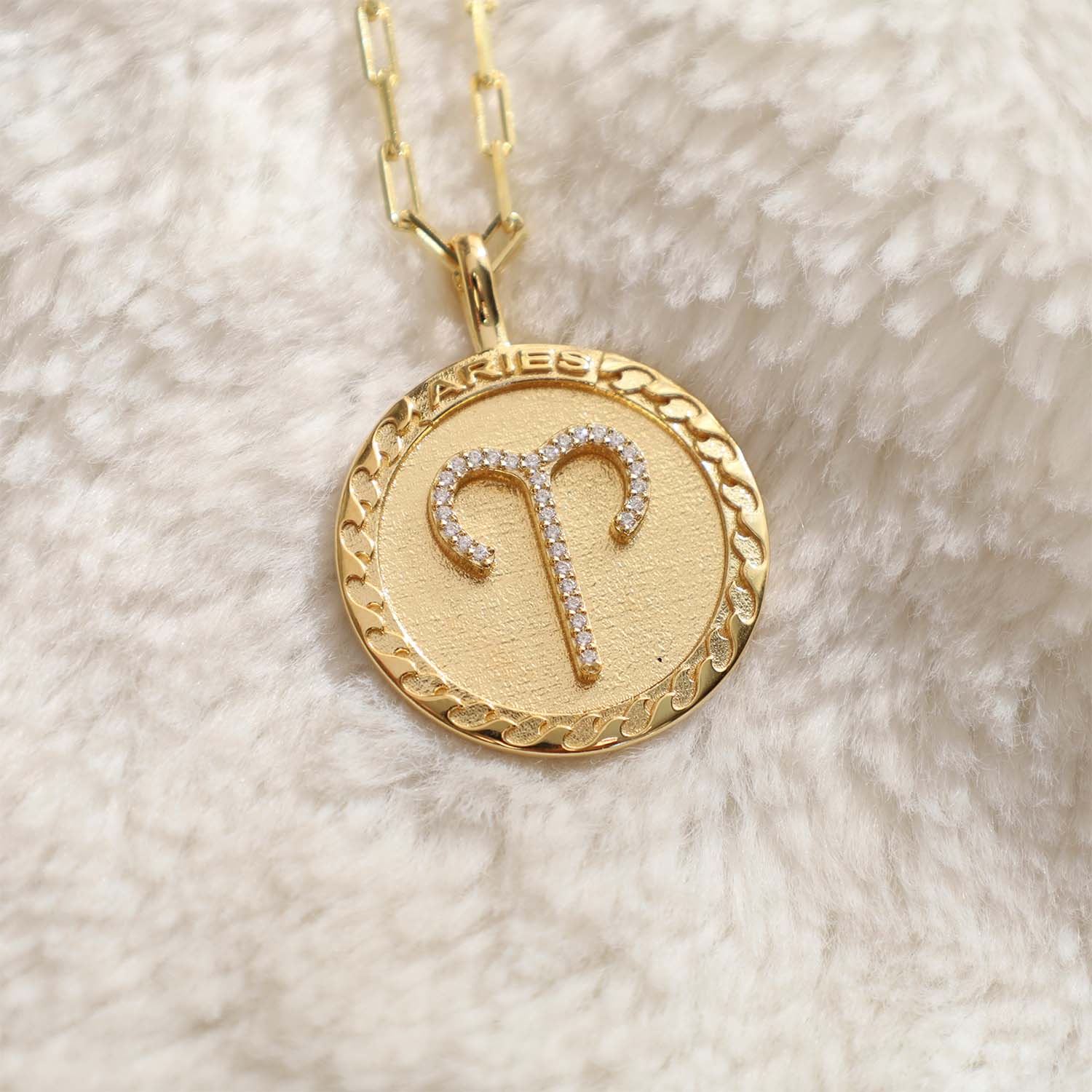 Aries Gold Vermeil Zodiac Necklace