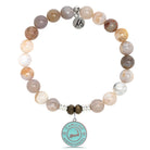Australian Agate Stone Bracelet with Cape Cod Enamel Sterling Silver Charm