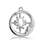 Australian Agate Stone Bracelet with Moonlight Sterling Silver Charm