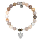 Australian Agate Stone Bracelet with Self Love Sterling Silver Charm