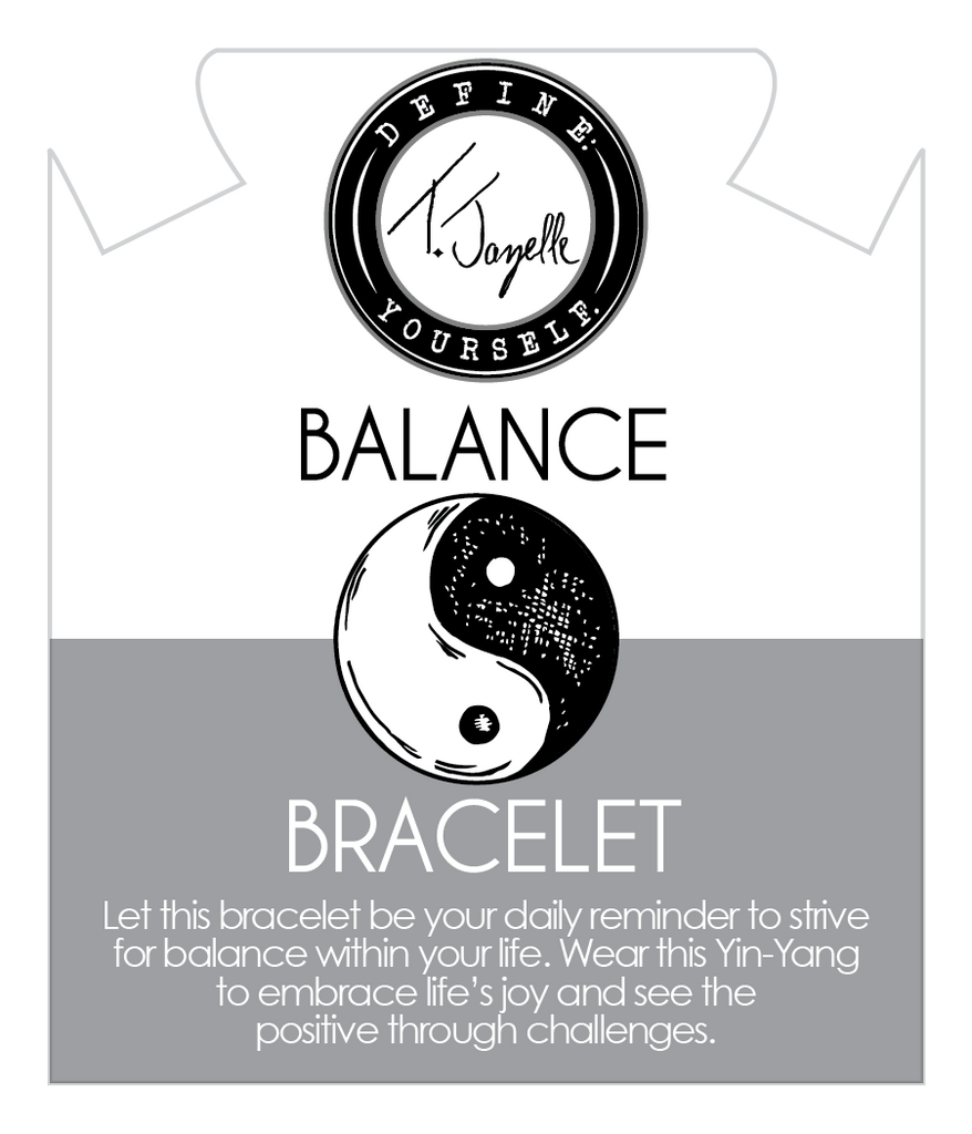 Balance Bracelet with White Jade and Onyx Gemstone Bracelet