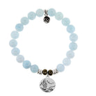 Blue Aquamarine Gemstone Bracelet with Cactus Sterling Silver Charm T. Jazelle