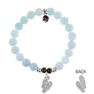 Blue Aquamarine Stone Bracelet with Flip Flop Sterling Silver Charm