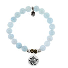 Blue Aquamarine Gemstone Bracelet with Turtle Sterling Silver Charm T. Jazelle