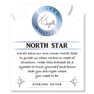 Blue Calcite Stone Bracelet with North Star Sterling Silver Charm