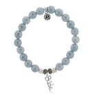 Blue Quartzite Stone Bracelet with Bride Sterling Silver Charm